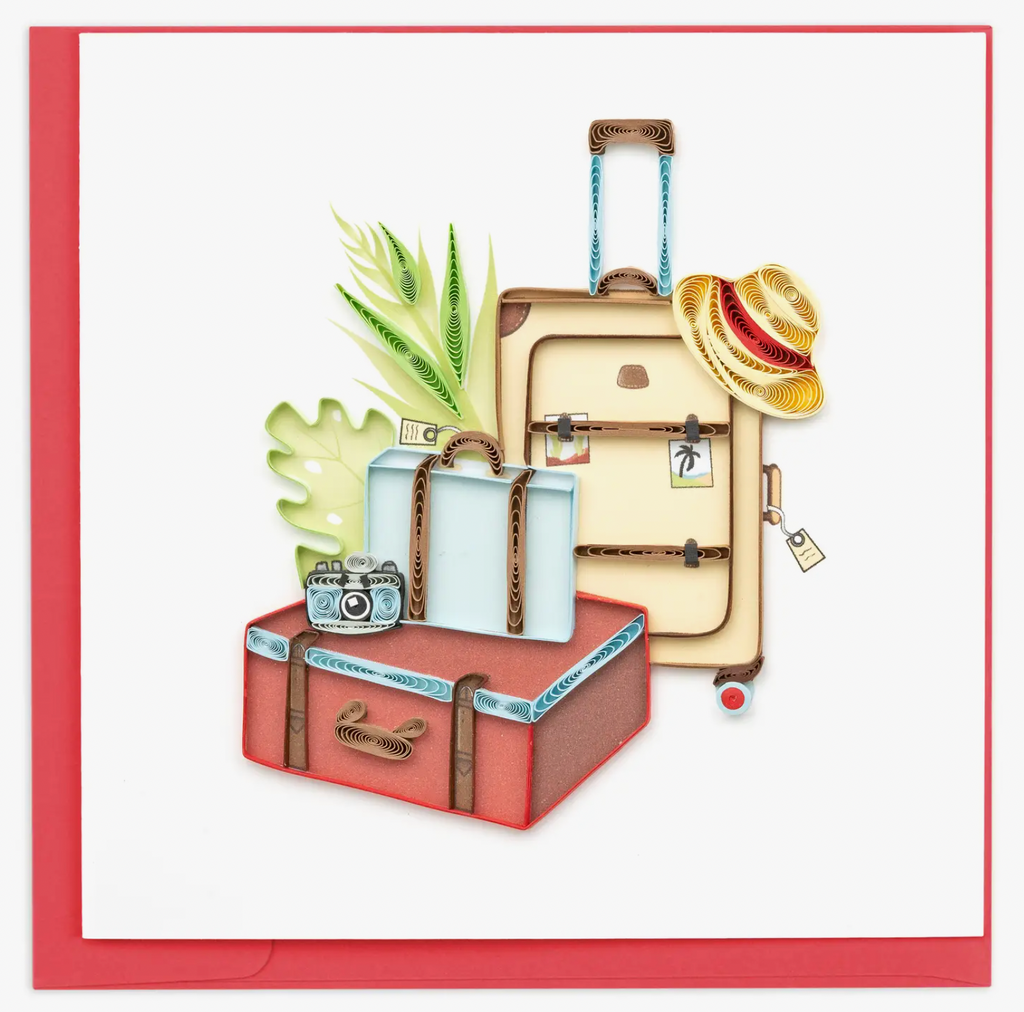 Vintage Luggage by Quilling Card