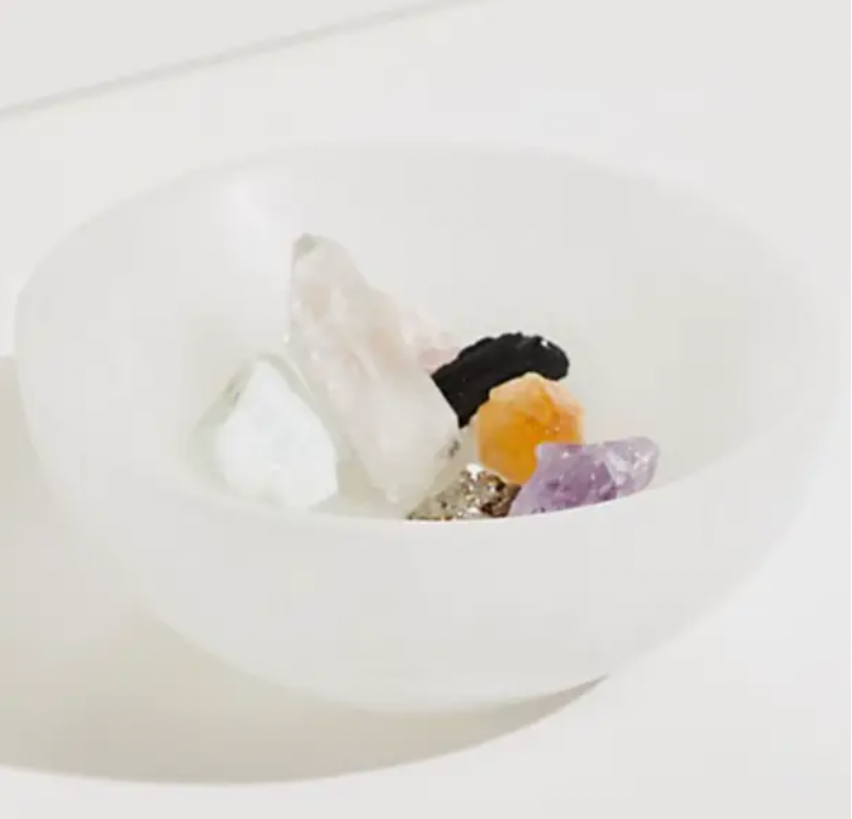 Selenite Charging Bowl + Crystals