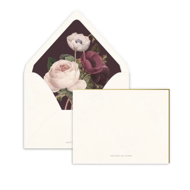 Dark Anemone Luxe Lined Note Set- set of 10