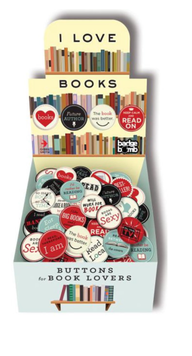 I Love Books- Buttons for Book Lovers