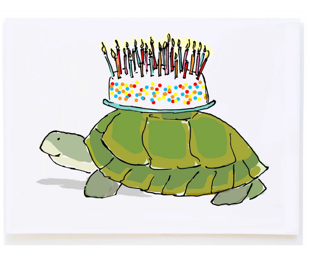 Turtle with Cake Card - MollyOCards