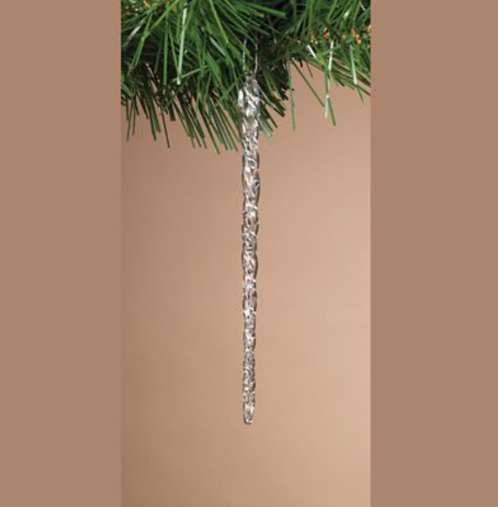 4.9 in. Real Spun Glass Hanging Icicle Ornaments