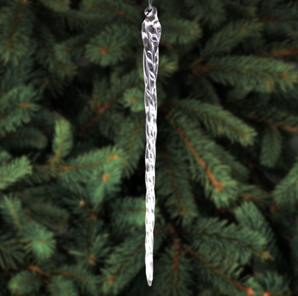 10 in. Real Spun Glass Hanging Icicle Ornaments