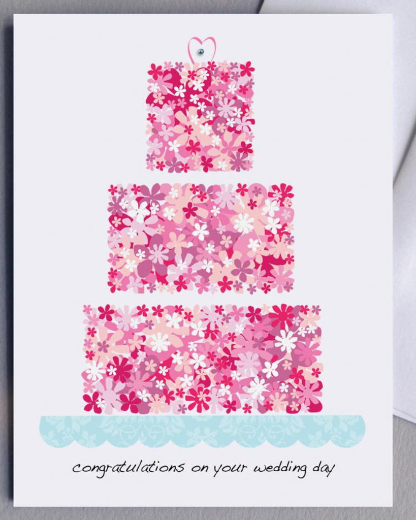 Wedding Flowers Cake Card