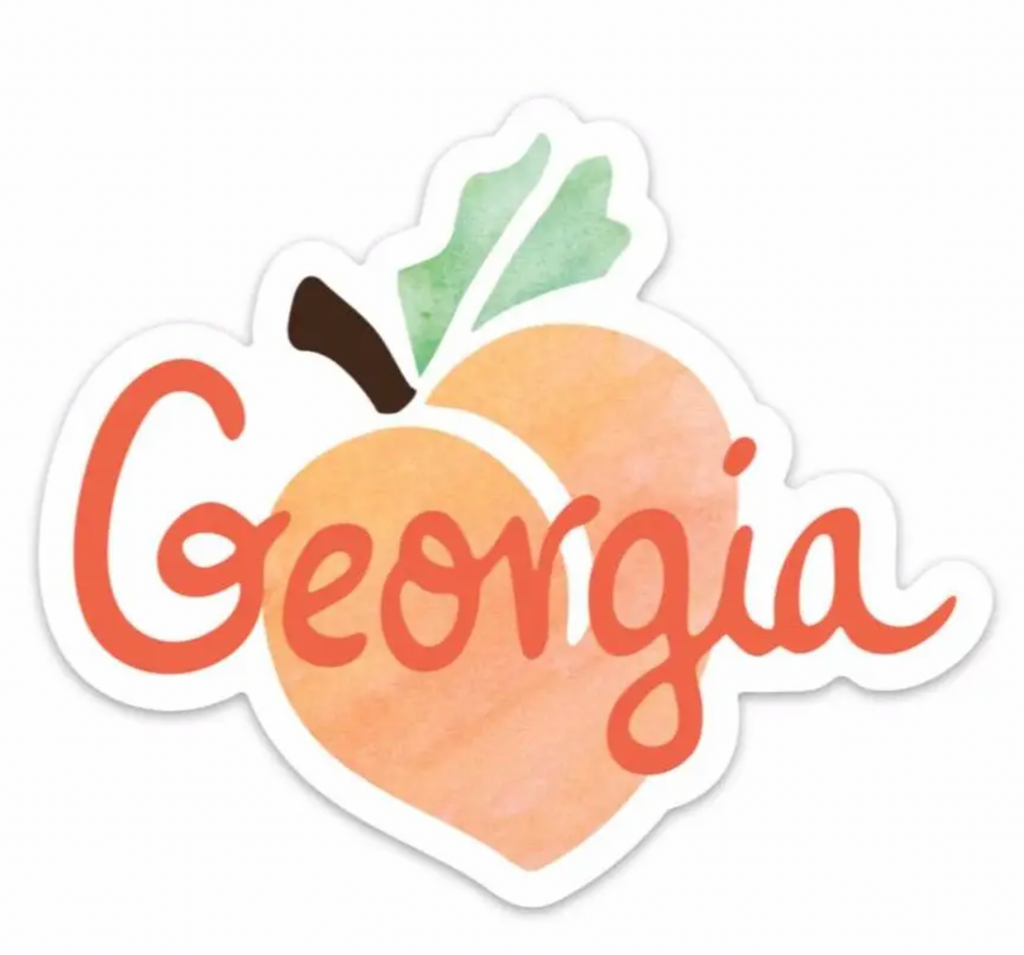 Georgia Peach Vinyl Magnet