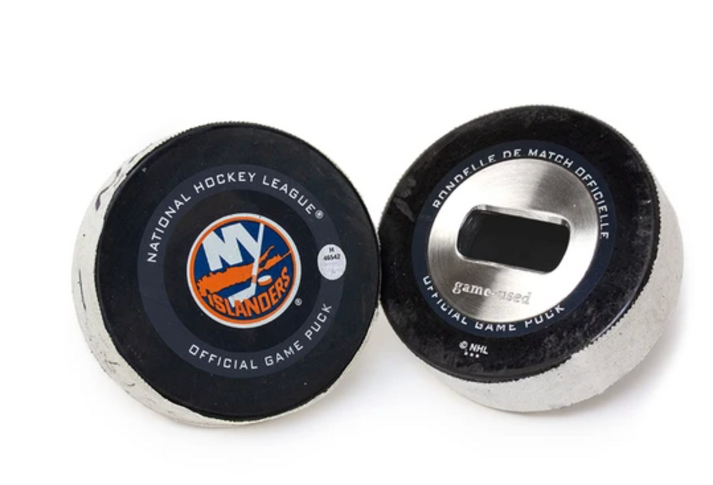 NHL Game Used Authentic Hockey Puck Bottle Opener