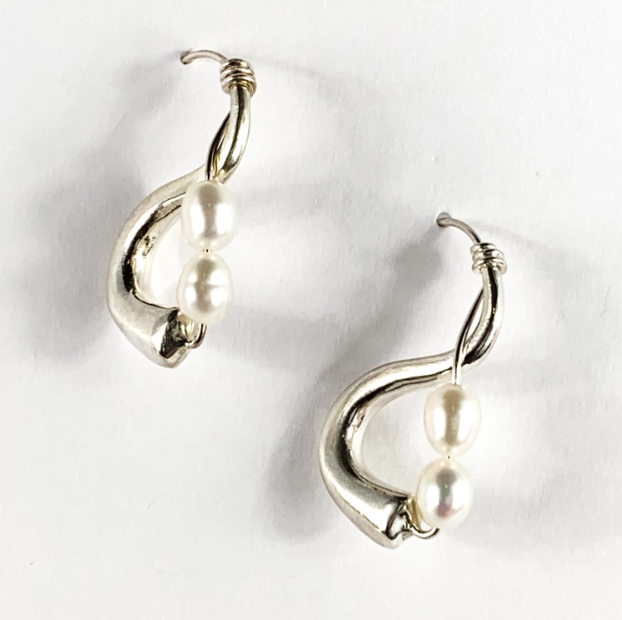 Roman Luxe Pearl Sterling Silver Earrings