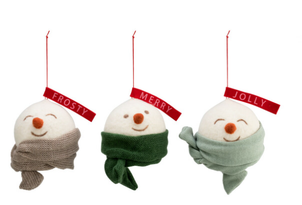 Large Frosty Merry Jolly Snowman Ornaments